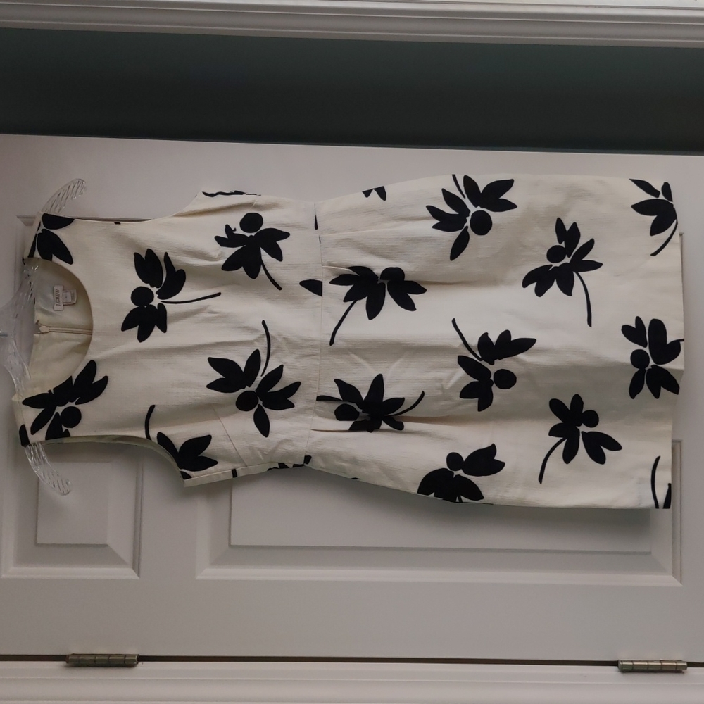 J. Crew Factory cream & black floral dress size 6